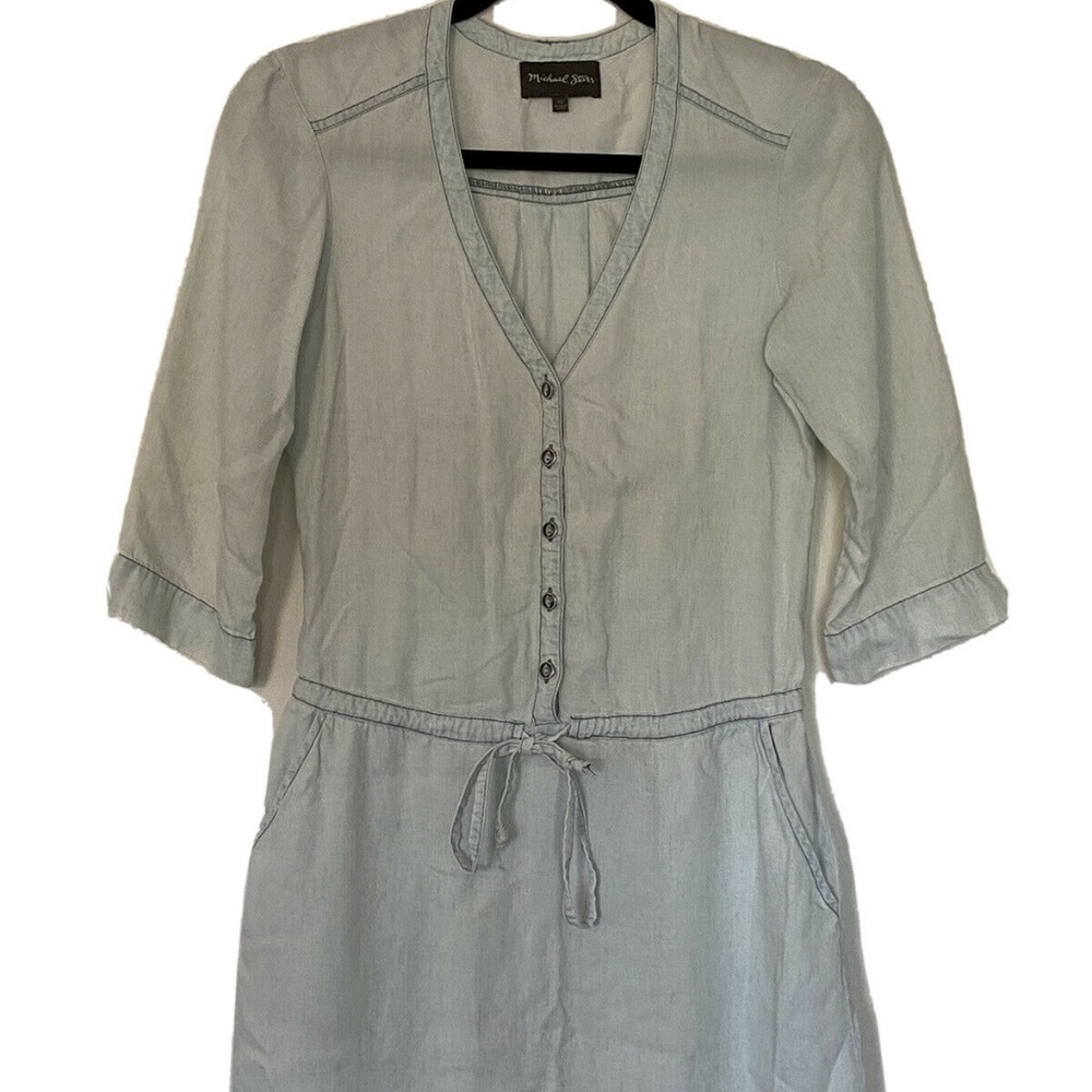 Michael Stars XS Linen Tencil Light Denim Shirt